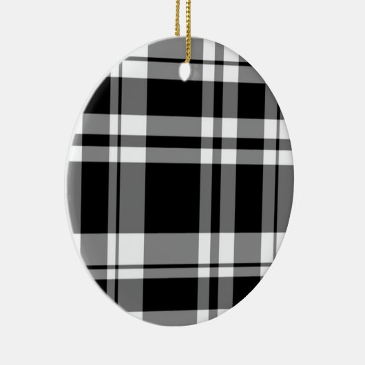 Schwarz-Weiß-Kariert Keramikornament (Rechts)