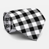 Schwarz-weiß Kariert   Krawatte (Gerollt)