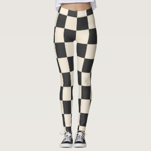 Schwarz-Weiß kariert Leggings