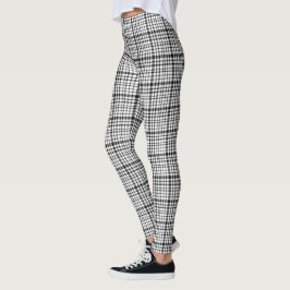 Schwarz-Weiß-Kariert Leggings
