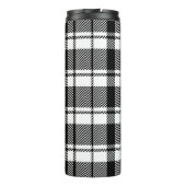 Schwarz-Weiß-Kariert mit Monogrammname Thermosbecher (Rückseite)