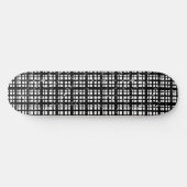 Schwarz/Weiß Kariert mit Paint-Spritzer Skateboard (Horizontal)