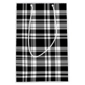 Schwarz-Weiß-Kariert Mittlere Geschenktüte (Vorderseite)