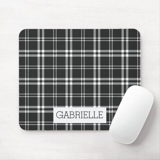 Schwarz-Weiß-Kariert Mousepad (Mit Mouse)