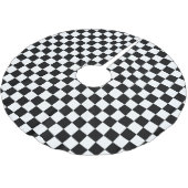 Schwarz-Weiß kariert Polyester Weihnachtsbaumdecke (Schrägansicht)