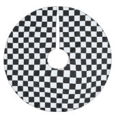 Schwarz-Weiß kariert Polyester Weihnachtsbaumdecke (Vorderseite)