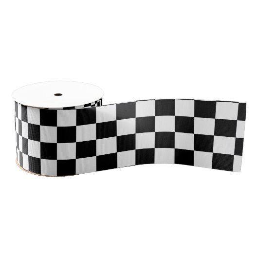 Schwarz-Weiß kariert Racing Ripsband (Spule)
