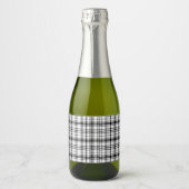 Schwarz-Weiß-Kariert Schaumweinetikett (Vorderseite)