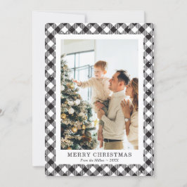 Schwarz-Weiß-Kariert-Schnee-Foto Frohe Weihnachten