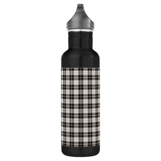 Schwarz/Weiß Kariert Schwarz Trinkflasche (Rechts)