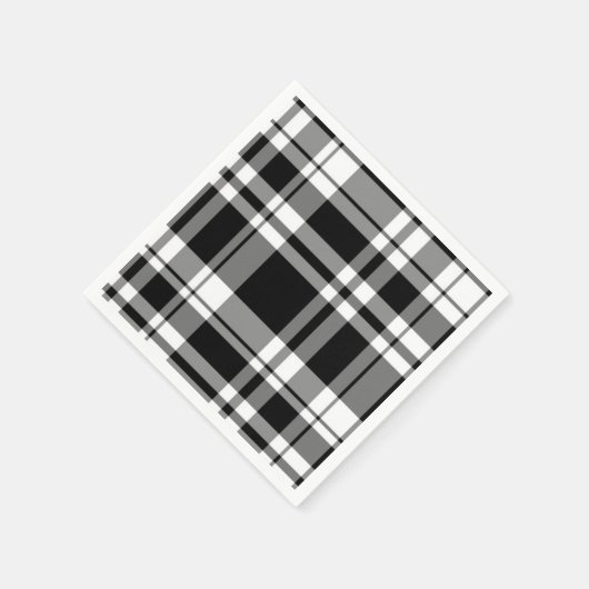 Schwarz-Weiß-Kariert Serviette (Ecke)