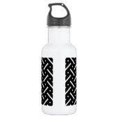 Schwarz-Weiß-Kariert Trinkflasche (Rückseite)
