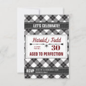 Schwarz-Weiß-Kariert über dem Hügel Einladung (Vorderseite)