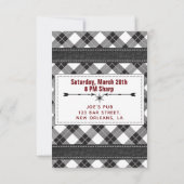 Schwarz-Weiß-Kariert über dem Hügel Einladung (Rückseite)