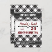 Schwarz-Weiß-Kariert über dem Hügel Einladung (Vorne/Hinten)