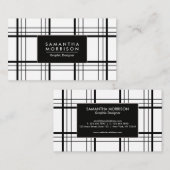 Schwarz-Weiß-Kariert Visitenkarte (Vorne/Hinten)