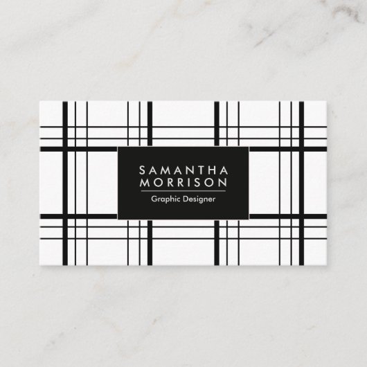 Schwarz-Weiß-Kariert Visitenkarte (Vorderseite)