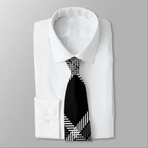 Schwarz/Weiß Kariert Weihnachten Necktie Krawatte