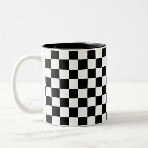 Schwarz-Weiß kariert Zweifarbige Tasse