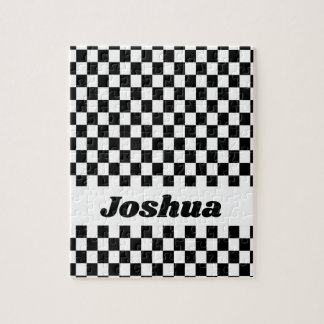 Schwarz-weiß karierte Flagge Puzzle