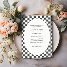 Schwarz-weiß karierte Hochzeit