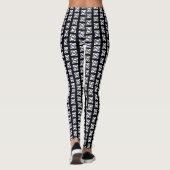 Schwarz-Weiß-karierte Leggings ohne Odio (Rückseite)