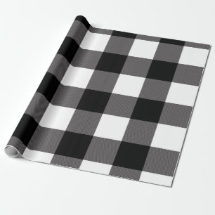 Schwarz-weiß karierte Quadrate Buffalo Plaid Geschenkpapier