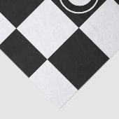 Schwarz-weiß karierte Quadrate Monogramm Initiale Seidenpapier (Ausschnitt)