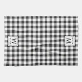 Schwarz-weiß karierter Büffel-Check-Monogramm-Weih Geschirrtuch (Horizontal)
