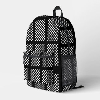 Schwarz-weiß karierter Rucksack