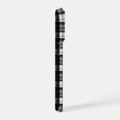 Schwarz-weiß karierter Tartan,  iPhone Hülle (Rechte Seite)