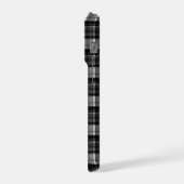 Schwarz-weiß karierter Tartan,  iPhone Hülle (Linke Seite)