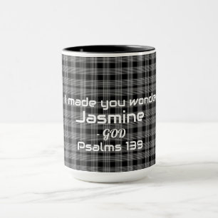 Schwarz-weiß kariertes Bibel-Inspirations-Thema Te Tasse