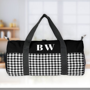 Schwarz-weiß kariertes Büffel-Karo-Bold-Monogramm  Duffle Bag