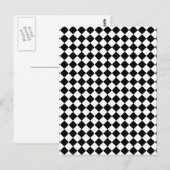 Schwarz-weiß kariertes Design Postkarte (Vorne/Hinten)