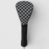 Schwarz-weiß kariertes Druckmuster Golf Headcover (Vorderseite)