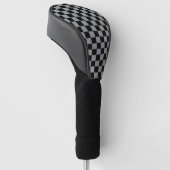 Schwarz-weiß kariertes Druckmuster Golf Headcover (angewinkelt)