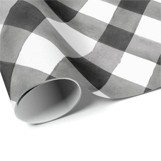 Schwarz-Weiß-Kariertes Muster Geschenkpapier (Rolleneckpunkt)