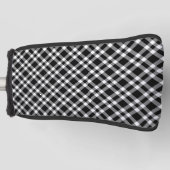 Schwarz-weiß kariertes Muster Golf Headcover (Vorderseite)
