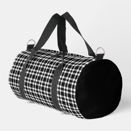 Schwarz-weiß kariertes Muster Klein Duffle Bag (Linke Seite)