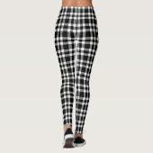 Schwarz-weiß kariertes Muster Leggings (Rückseite)