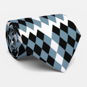 schwarz-weiß kariertes Muster mit weißem b Krawatte (Gerollt)