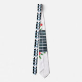 schwarz-weiß kariertes Muster mit weißem b Krawatte (Rückseite)