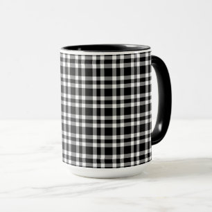 Schwarz-weiß kariertes Muster Tasse
