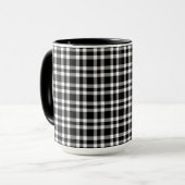 Schwarz-weiß kariertes Muster Tasse (Vorderseite Links)