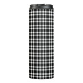 Schwarz-weiß kariertes Muster Thermosbecher (Rückseite)
