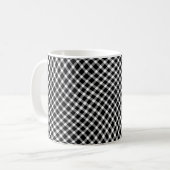 Schwarz-weiß kariertes nahtloses Muster Kaffeetasse (Vorderseite Links)