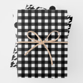 Schwarz-weiß Kariertes Polka Dot Hahnentrittmuster Geschenkpapier Set (Beispiel)