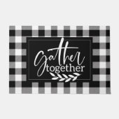 Schwarz-Weiß-Kariertes Zitat - Willkommen Fußmatte (Vorderseite)