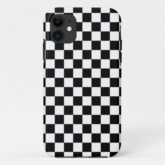 Schwarz-Weiß-Karo Case-Mate iPhone Hülle (Rückseite)